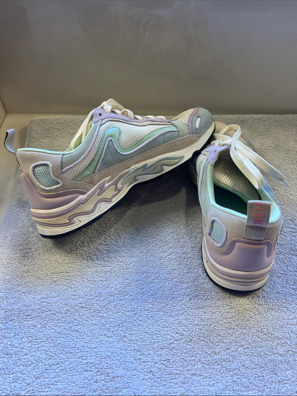 Sandro Pastel Lavender & Mint Mesh Sneakers- Flame Quiet Luxury